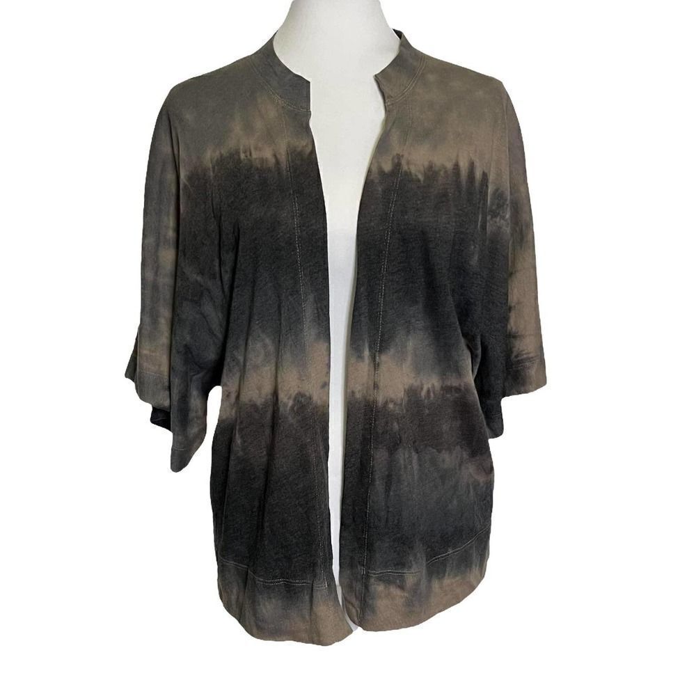 Raquel Allegra Open Front Cardigan Top‎ Gray Taupe Size 1/Small